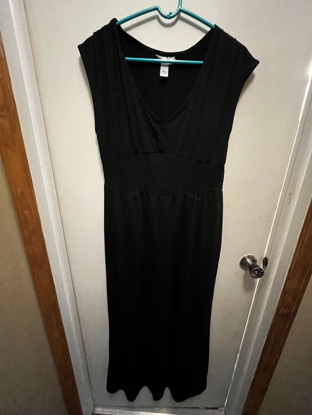 Classic Black V-Neck jumpsuit  with Smocked Waist